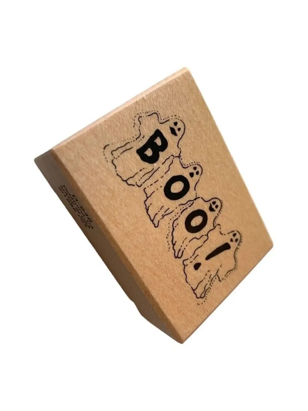 PSX Designs Boo Ghost Wood Mounted Rubber Stamp Word D-948 Spooky Halloween